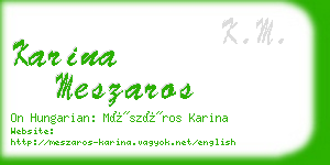 karina meszaros business card